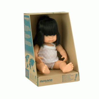 Miniland Asian Baby Girl 38cm Doll