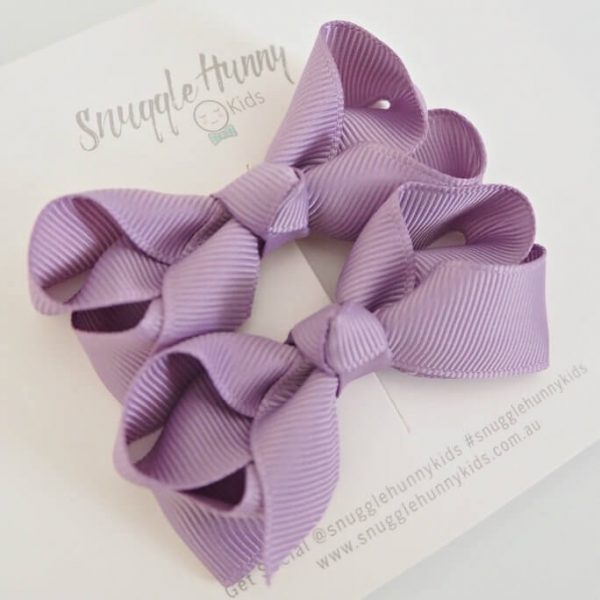 Snuggle Hunny Kids Small Bow Clips Lilac