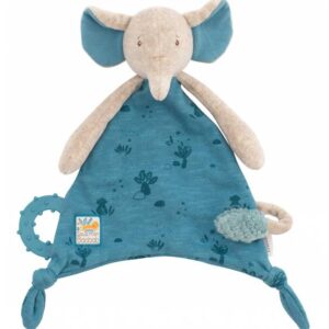 Moulin Roty Sous Mon Baobab Elephant Comforter With Pacifier Holder