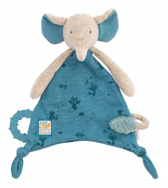 Moulin Roty Sous Mon Baobab Elephant Comforter With Pacifier Holder