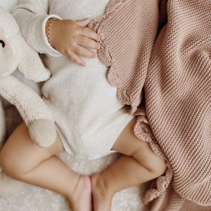 Mini & Me Shell Baby Blanket Blush