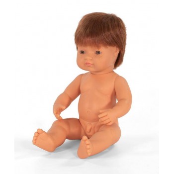 Miniland Doll Caucasian Boy Red 38cm Undressed