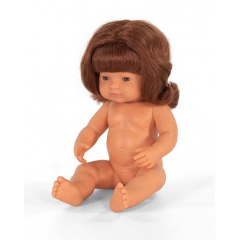 Miniland Doll Caucasian Girl Red 38cm Undressed