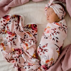 Snuggly Jacks Jersey Wrap & Top Knot Evie Floral