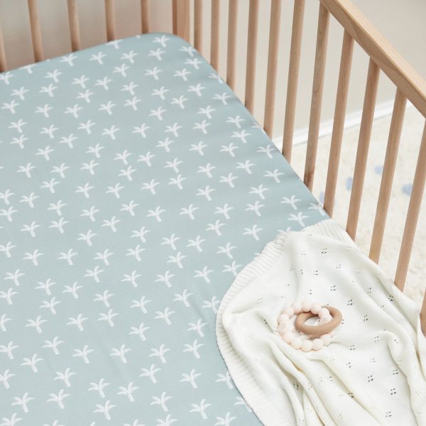 Mulberry Threads Bamboo Fitted Cot Sheet Palms