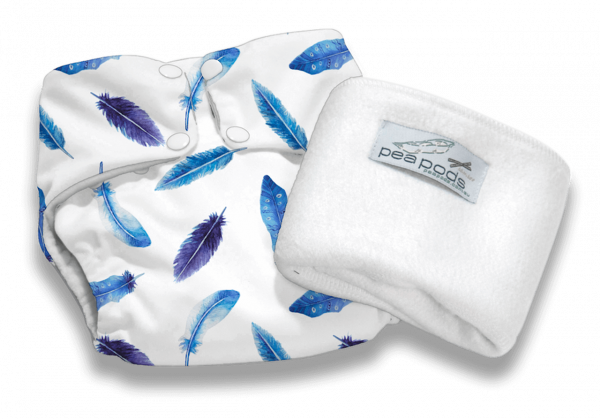 Pea Pods Reusable Cloth Nappy Feathers