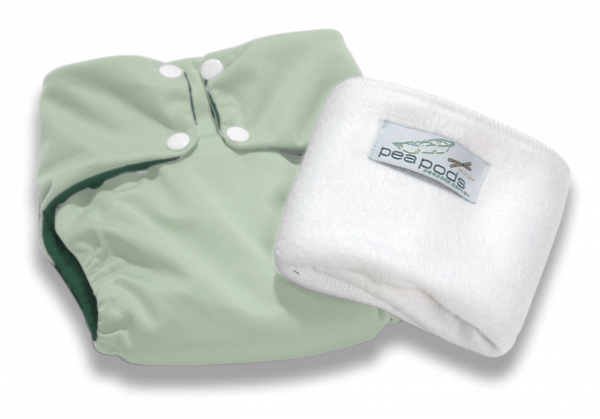 Pea Pods Reusable Cloth Nappy Pastel Green