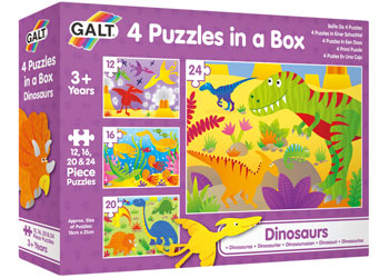 Galt Four Puzzles in a Box Dinosaurs