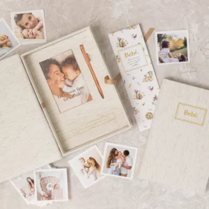 Truly Amor Bebé Baby Book With Keepsake Box And Pen Oatmeal