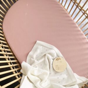 Mini & Me Organic Fitted Bassinet Sheet Blush