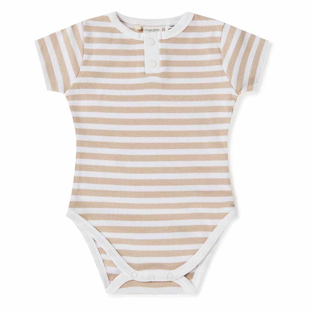 Snuggle Hunny Kids Short Sleeve Bodysuit Pebble Stripe | Babyroad