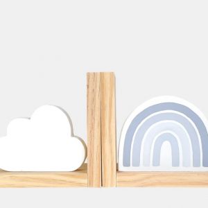 One Little Cove Bookends Rainbow & Cloud Baby Blue