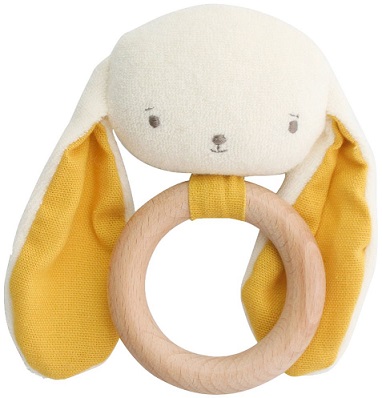 Alimrose Baby Bunny Teether Rattle Butterscotch