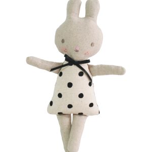 Alimrose Linen Bonnie Bunny Rattle Black Spot