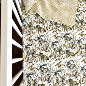 Mini & Me Organic Cotton Fitted Cot Sheet Jurassic