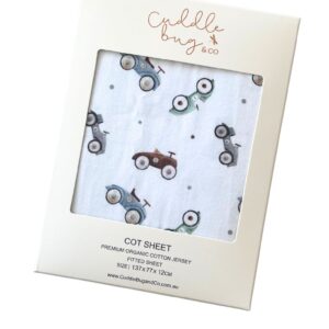Cuddle Bug & Co Cot Sheet Cars Cuddle Bug & Co Fitted Cot Sheet Cars