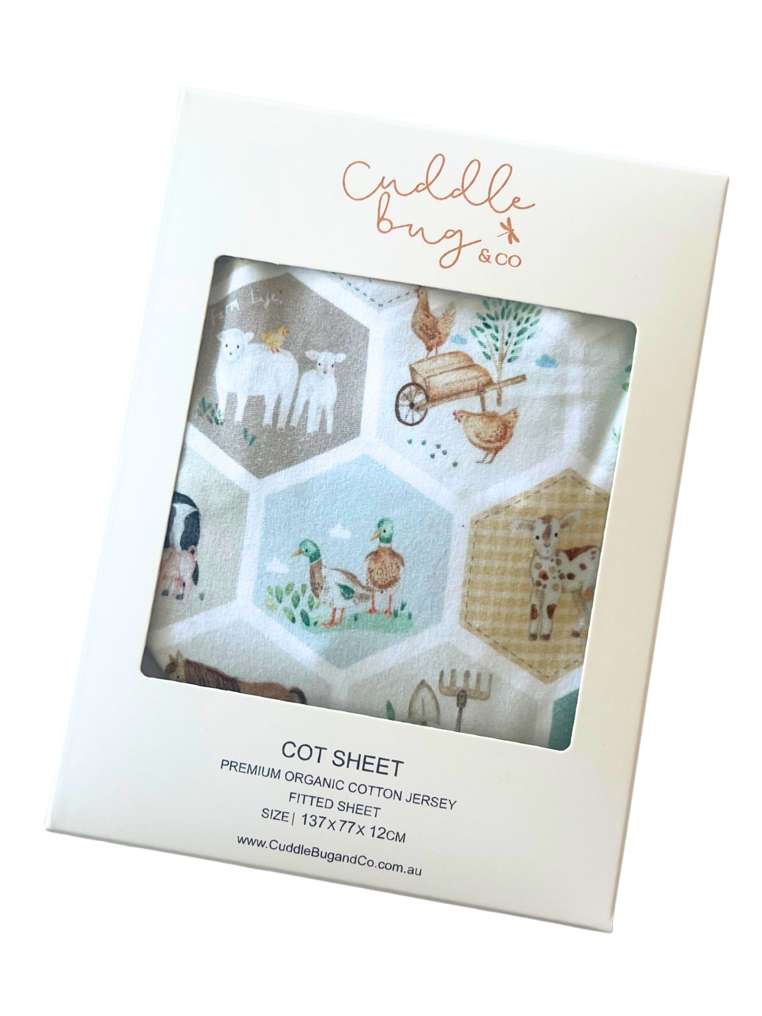 Cuddle Bug & Co Cot Sheet Patchwork Farm Cuddle Bug & Co Fitted Cot Sheet Patchwork Farm - Image 3