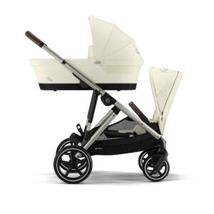 Cybex Gazelle S 2023 Pram with Carrycot Seashell + BONUS Snack Tray & Rain Cover - Floor Model