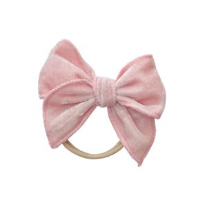 Mini & Me Velvet Fable Bow Headband Baby Pink Mini & Me Velvet Fable Bow Headband Baby Pink