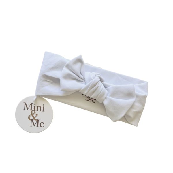Mini & Me Topknot Headband White
