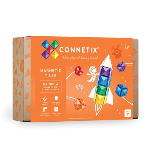 Connetix 42 Piece Square Pack Rainbow 1 Connetix 42 Piece Square Pack Rainbow
