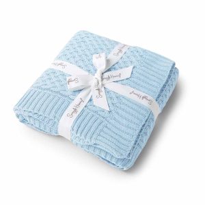 Snuggle Hunny Kids Diamond Knit Baby Blanket Baby Blue