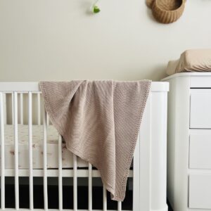 Mini & Me Cable Knit Blanket Pebble