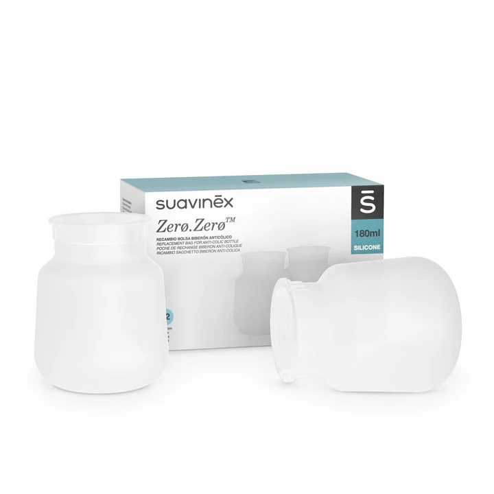 Suavinex Zero Zero Bottle Replacement Anti Colic Silicone Bag 180ml X 2 1200x1200