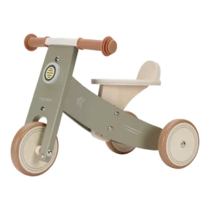 Little Dutch Wooden Tricycle With Rubber Handles Olive Little Dutch Wooden Tricycle With Rubber Handles Olive