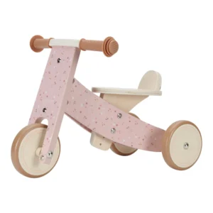 Little Dutch Wooden Tricycle With Rubber Handles Pink