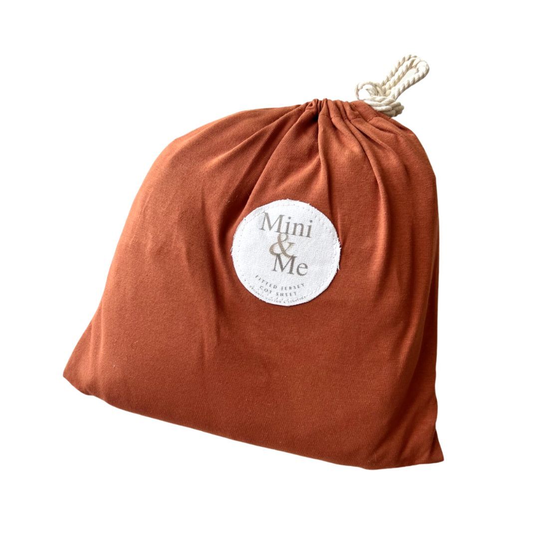 757953749660 (1) Mini & Me Organic Fitted Cot Sheet Chestnut - Image 2