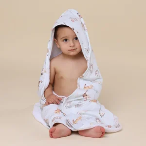 Snuggle Hunny Organic Hooded Baby Towel Kittens