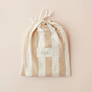 Fox & Fallow Organic Fitted Bassinet Sheet Coffee Stripe