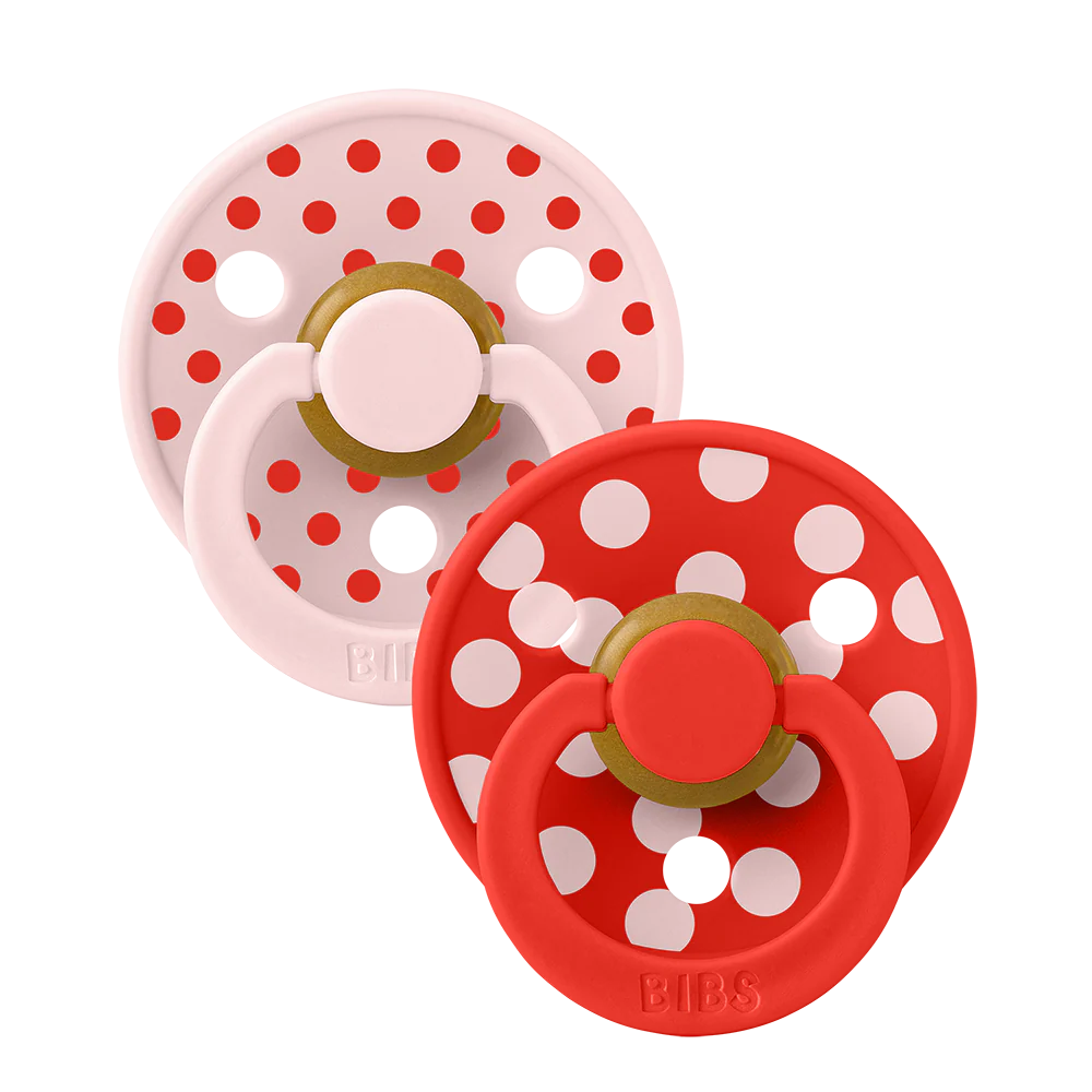 Blossom-Candy Apple BIBS Studio Collection Polka Pacifier Size 1 - 2 Pack - Image 3