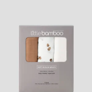 Little Bamboo Soft Muslin Wraps 3pk Iced Coffee