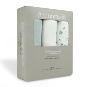 Little Bamboo Soft Muslin Wraps 3pk Whisper