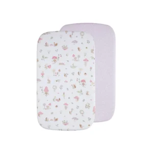 Living Textiles Organic Bedside Sleeper Fitted Sheet 2 Pack - Whimsical Wonderland