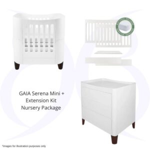 Gaia Serena Mini Cot + Extension Kit Nursery Package