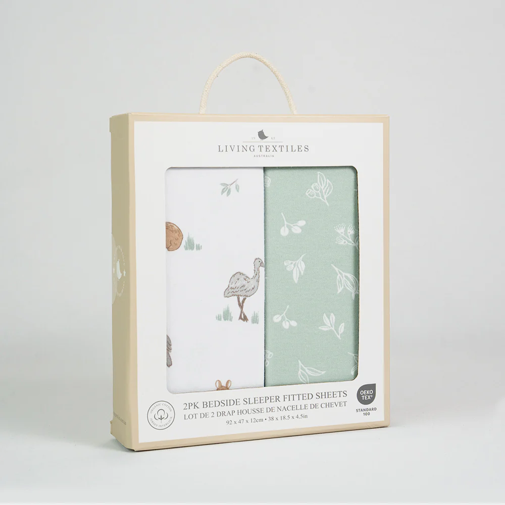 Living Textiles 2pk Cot Fitted Sheets Australiana2 Living Textiles 2pk Cot Fitted Sheets Australiana - Image 2