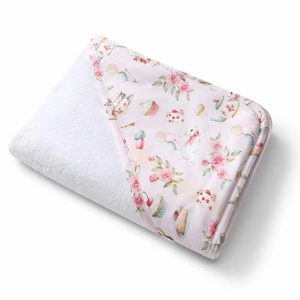 Snuggle Hunny Alice’s Tea Party Organic Hooded Baby Towel1 Snuggle Hunny Alice’s Tea Party Organic Hooded Baby Towel - Image 2