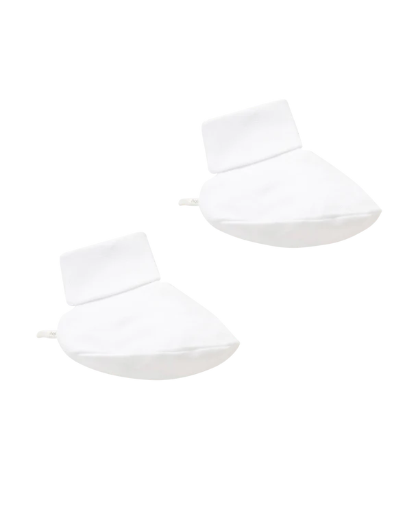 Purebaby Booties White Purebaby Booties White