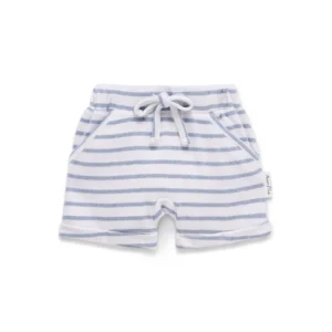 Aster & Oak Blue Stripe Rib Shorts Aster & Oak Blue Stripe Rib Shorts