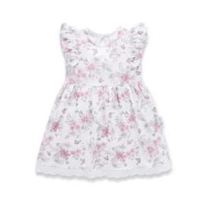 Aster & Oak Daisy Floral Ruffle Dress White Aster & Oak Daisy Floral Ruffle Dress White