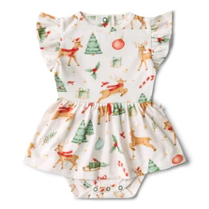 Snuggle Hunny Prancer & Friends Short Sleeve Organic Dress Snuggle Hunny Prancer & Friends Short Sleeve Organic Dress