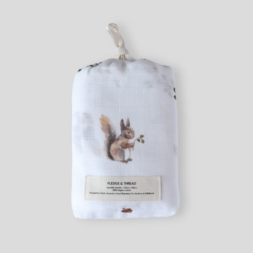 Fledge and Thread Swaddle Wrap Squirrel Fledge and Thread Swaddle Wrap Squirrel