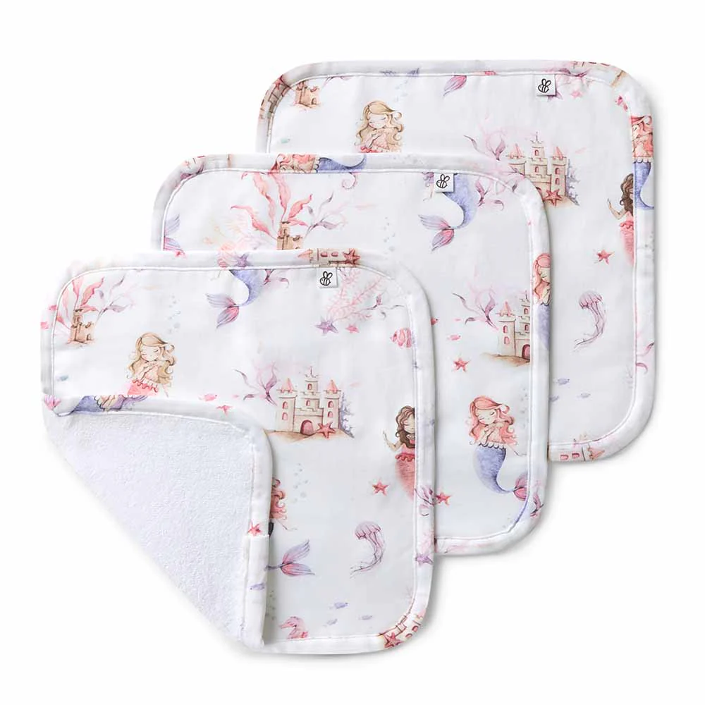 Snuggle Hunny Mermaid Wash Cloth 3pk Snuggle Hunny Mermaid Wash Cloth 3pk