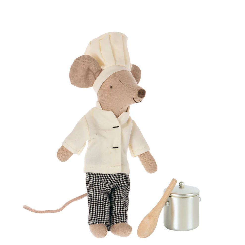 Maileg Mouse Chef with Pot & Spoon Maileg Mouse Chef with Pot & Spoon