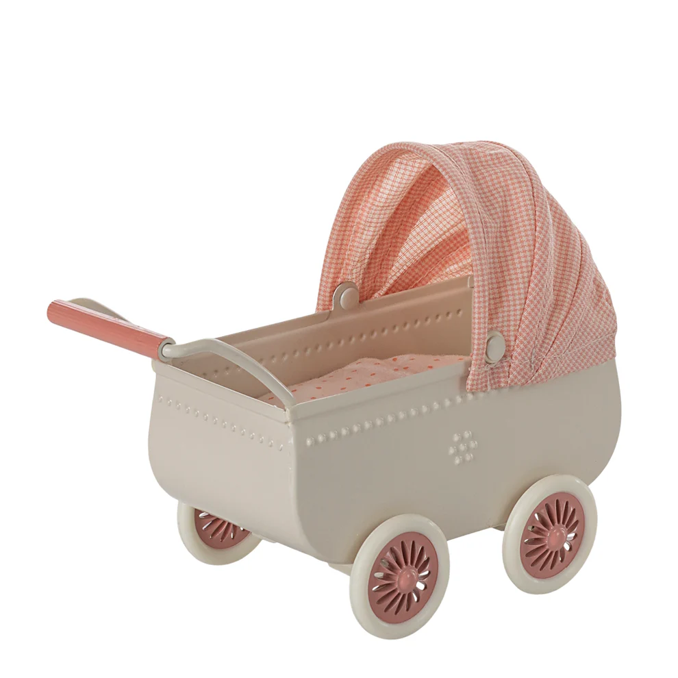 Maileg Pram Mouse Coral Maileg Pram Mouse Coral
