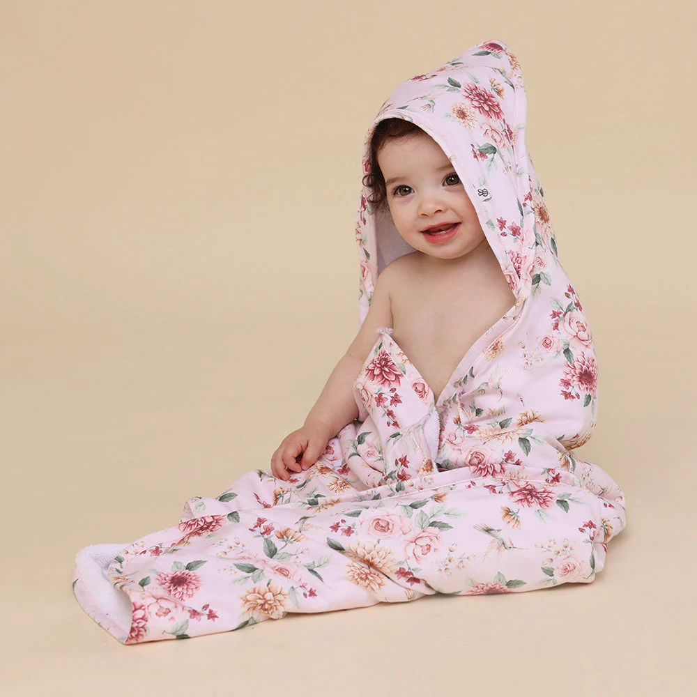 Snuggle Hunny Birds & Blooms Organic Hooded Baby Towel Snuggle Hunny Birds & Blooms Organic Hooded Baby Towel