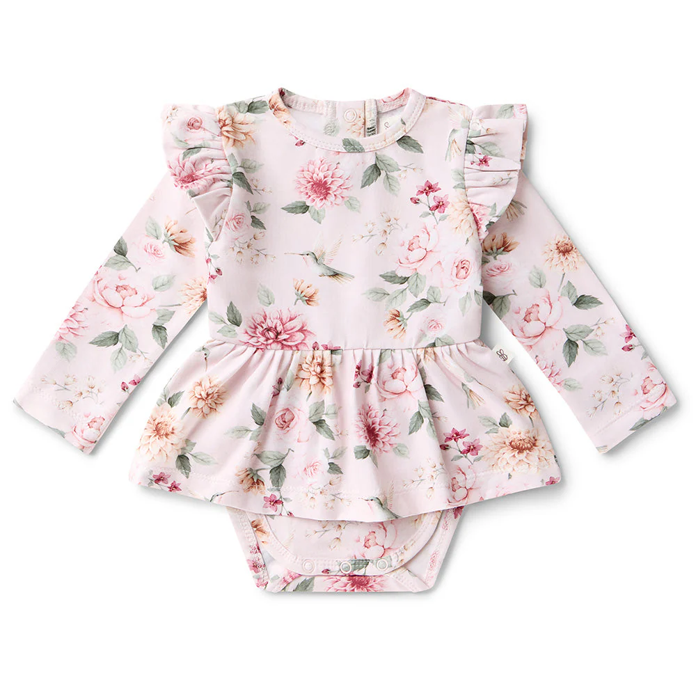 Snuggle Hunny Kids Birds & Blooms Long Sleeve Organic Dress Snuggle Hunny Kids Birds & Blooms Long Sleeve Organic Dress